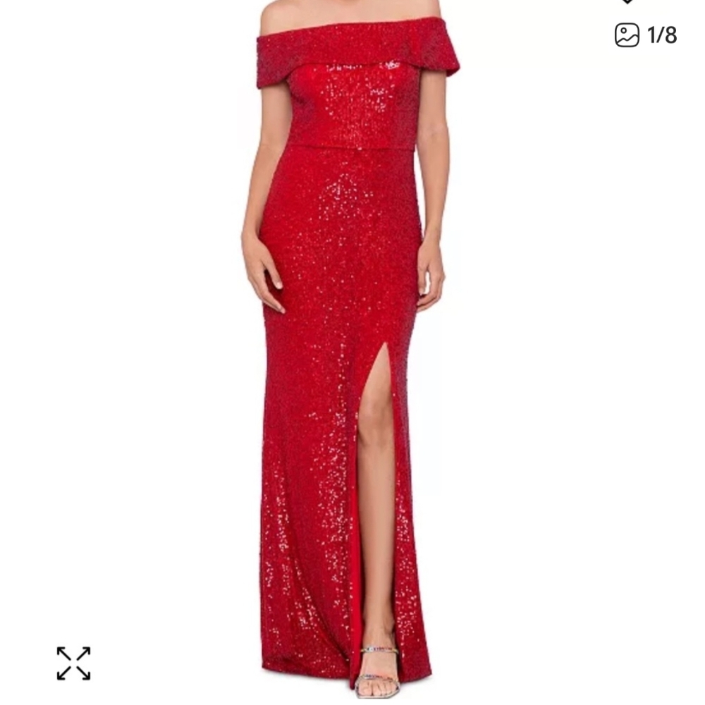 Xscape Vibrant Red Sequin Dress